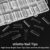 KOXXIAMOQ 240 Pcs Square Nail Tips, Clear Extra Long No