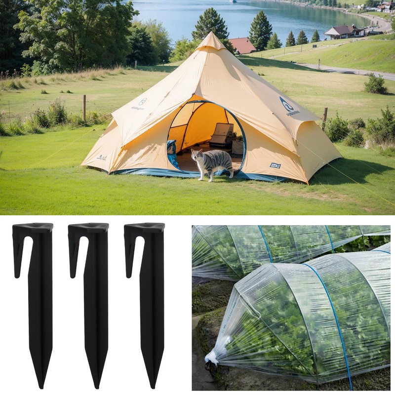 100Pcs Universal Ground Anchor Peg, Durable Boundary Wire Pegs Plastic