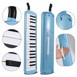 37 Keys Melodica Instrument Melodica Air Piano Keyboard with 2 Soft Blow Pipe 2 Blowing Nozzles Melodica Wind Instruments with Carrying Bag for Beginners Adults Gift