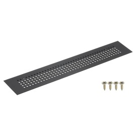 sourcing map Air Vents Cover, 1Pcs 300 x 50mm Aluminum Alloy Rectangle Air Return Vent Cover with Screw, Ventilation Grille Decorative Covers for Door Cupboard Wardrobe Shoes Cabinet (Black)