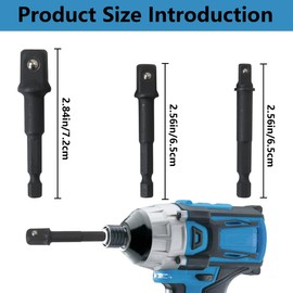 Upgraded Socket Adapter Set (3 Pack) Replacement Compatible for Dewalt Shockwave Impact Hex Tool models DW2541IR, DW2542IR, and DW2547IR -1/4", 3/8", 1/2"