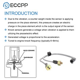 ECCPP Knock Detonation Sensor and Harness compatible with 2001 2002 2003 2004 for Lexus GS430 2002-2008 for Lexus SC430 2001-2003 for Lexus LS430 2002-2003 for Toyota Solara