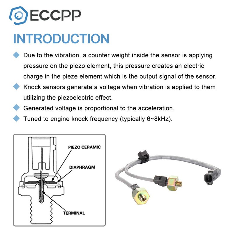 ECCPP Knock Detonation Sensor and Harness compatible with 2001 2002