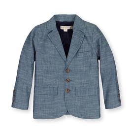 Hope & Henry Baby Boys' Classic Organic Chambray Suit Jacket, 6-12 Months, Blue Chambray