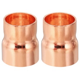 PATIKIL 1" to 7/8" ID Copper Reducer Pack of 2 99.9% Pure Copper Reducing Coupling Pressure Fitting Pipe Tube Connector Adapter (Sweat Solder Connection)