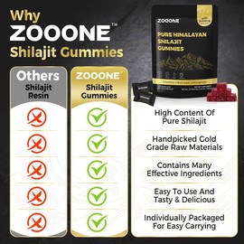 ZOOONE 60 Gummies Pure Himalayan Shilajit Gummies Gold I Lab Tested I No Added Sugar I Ashwagandha, Gokshura| Fulvic Acid & 85+ Trace Minerals I for Men, Women I Non-GMO I 100% Natural & Organic I:_Pack of 2(120 Gummies)