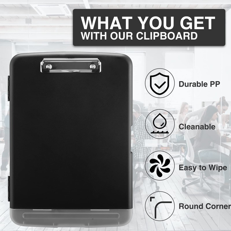 Sooez Clipboard with Storage, High Capacity Nursing Clip Board 8.5