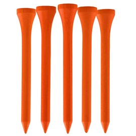 TH Golf Bamboo Golf Tees 70mm | Pack of 50 & 100 | Multiple Colour Options | Premium Eco Friendly Sustainable Durable Bamboo Golf Tees (Neon Orange, Pack of 50)