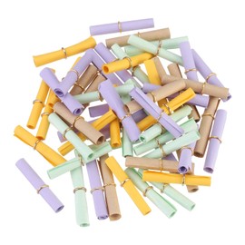 MECCANIXITY Mini Vintage Message Paper Scrolls, 25Pcs Colored Message Wish Paper for Wedding Valentine Birthday, Purple Green Yellow Brown