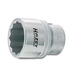 HAZET Socket, 12 Angle, 1000Z-30, Double Side Width: 1.2 x Insertion Angle: 0.7 x Total Length: 2.2 inches (30 x 19 x 55 mm), 1 Piece