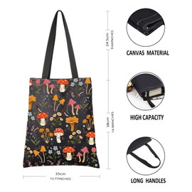 G2TUP Mushroom Lover Gift Mushroom Wild Flower Tote Bag Wild Flower Lover Handbag Funny Plant Lover Gift (Mushroom Wild Flower HB)