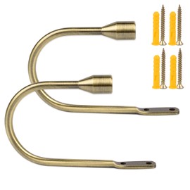 Curtain Holdbacks, EgoEra® Curtain Drapery Holdbacks Tieback, Curtain U Metal Hooks Holder, 1 Pair Silver