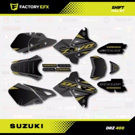 Factory EFX Gray & Gold Shift Graphics Kit fits Suzuki DRZ400SM Drz400s drz400 Supermoto DRZ