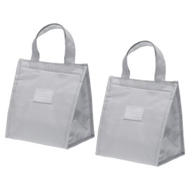 PATIKIL Insulated Lunch Bags, 2Pack 8"x5"x9" Reusable Bento Bags Thermal Lunch Tote Portable Food Containers Bag for Men and Women, Grey