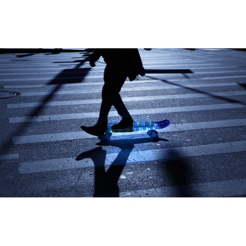 22 Inch Skateboard- with Led Light Up Wheels for Beginners,Complete
