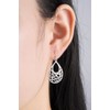 Sterling Silver Filigree Minimalist Design Of Peacock Dangle Drop Earrings