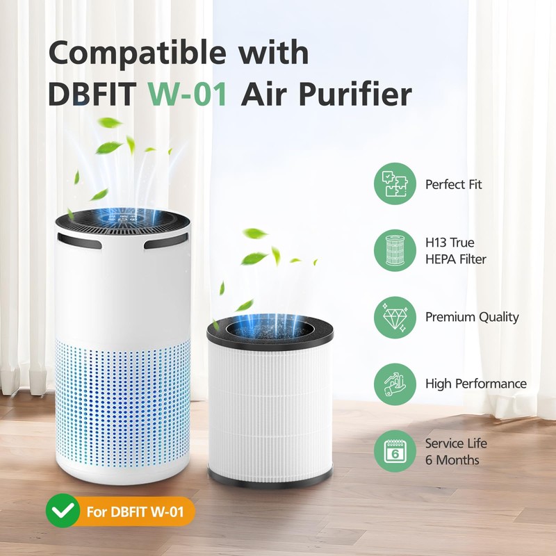 W-01 Replacement Filter Compatible with DBFIT W-01 Air Purifi-er Air