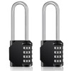 ZHEGE Number Padlock, Long Shackle, Large Combination Locks, 4-Digit Lock