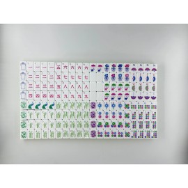 Green American Mahjong Set 160 Large Easy Read Acrylic Tiles for Seniors and Family PlayColor: Lime Green Tiles