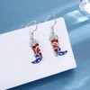 Patriotic American Flag Dangle Earrings for Women 925 Sterling Silver-4th