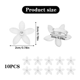 10 Pcs Mini Flower Hair Claw Clips, Flower Hairpins,Non-Slip Mini Hair Clips,Mini Hair Claws Pins, Kids Gift,Hair Accessories for Women Bridal for Girls Wedding Hair Accessories Decorative (White)