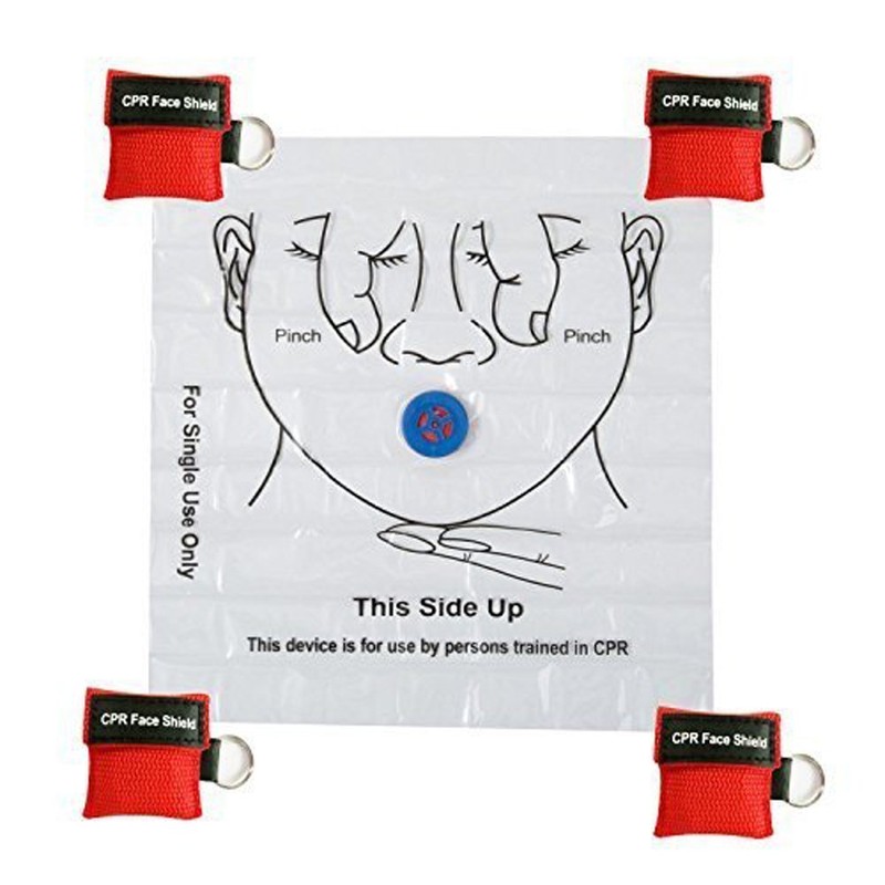 LSIKA-Z 5pcs CPR Face Shield Mask Keychain Ring Emergency Kit
