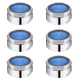 6 Pcs Water Saver Spout Filter Tap Aerator Mesh Tap Head Faucet Aerator Replacement Parts Insert Nozzle Water Saver Tap Filter Nozzle Faucet Aerator for Kitchen Bathroom 6PCS 24mm