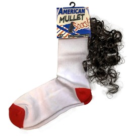 Gears Out American Mullet Socks Funny Mullet Gags Novelty Rockabilly Funny Socks for Men Weird Athletic Socks with Fake Hair Party in the Back Unisex Stocking Stuffers