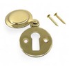 Polished Brass Round Keyhole Cover Escutcheon with Screws (2, Brass)