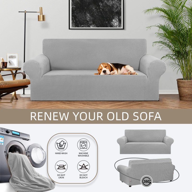 KEKUOU Stretch Loveseat Sofa Cover Slipcover,Couch Covers for 2 Cushion