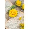 Ansofi Yellow Set of 6 Boutonniere for Best Men Groom