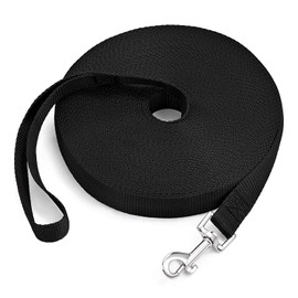 Mascretta Correa Extra Larga para perro de 20 Metros. Long Leash 66 feet for Dogs. Super Resistente e Ideal para pasear por el parque o centro comercial. Correa de Entrenamiento Extra Larga para Cachorro o Perro (Negro, 20 Metros)