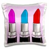 3dRose Colorful Pink. Popular Lipstick Image. Pillow Case, 16 x