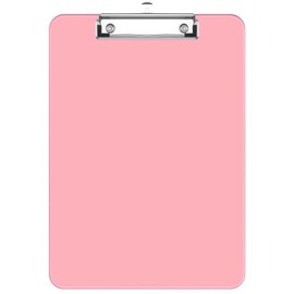 Hnogri Plastic Clipboards, Pink Clipboard Standard A4 Letter Size Clipboards for Students, Office Supply, Clip Board with Low Profile Clip, Size 12.5 x 9 Inch(Pink)