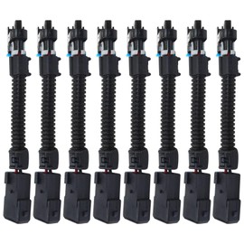 BUTITNOW 8PCs Fuel Injector Adapter Fit for Delphi Pigtails, Engine Wire Harness Connector Fit for G M C Savana Silverado 2500 Pickup, 3500 Pickup, Crew Cab/LQ4 Express