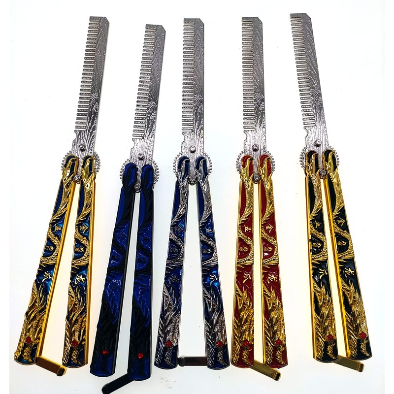 WANLIAN Dragon Beautiful comb,Beautiful comb Stainless Steel Folding Practice Combs