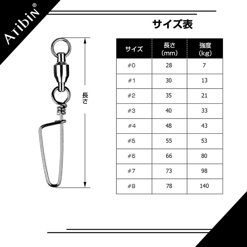 Atibin 25pcs Swivels with Snap Swivels Rolling Stream Snap Swivel