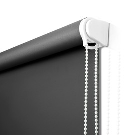 NUTRO CHILL Roller Window Blinds, Blackout Shades for Indoor Windows with Thermal Insulated, UV Protection Roll Down Black Blinds for Home and Office (45" W x 68" L, Black)