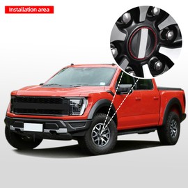 BETTERHUMZ Wheel Center Caps Hub Compatible with Ford F150 Raptor 2015-2020 Carbon Fiber Car Wheel Center Decorative Ring Sticker Car Exterior Accessories