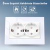 CNBINGO Glass Double Socket Flush-Mounted, 2-Way Socket Flush-Mounted, Double Wall