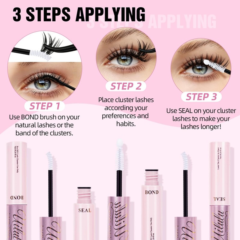Uilulu Clear Lash Cluster Glue - Waterproof Lash Glue Use