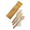 DISPOSABLE GREEN® | Individual Wrapped Wooden Compostable Cutlery Set, Each