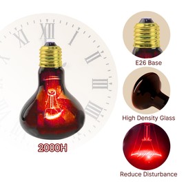 HARTOMPET 75W Infrared Basking Spot Light Bulbs for Reptiles&Amphibians,Suitable for Bearded Dragons, Snakes, Turtles&Lizards, Red Heat Lamp Bulbs Ideal for Pet Brooders,Reptile Terrarium&Turtle Tank