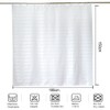 YISURE Short Shower Curtain, White Jacquard Shower Curtain for Bathroom