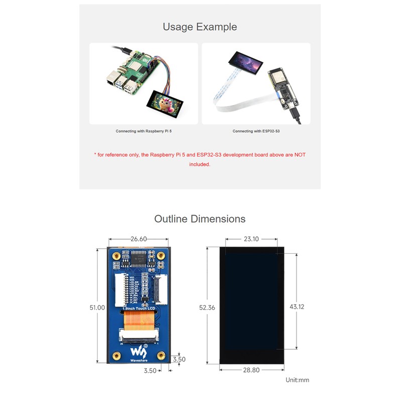 1.9" SPI & I2C Touch LCD Display Module, 172x320 IPS