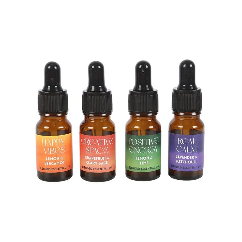 Essential Oils Set - 4x10ml Blended Oils with Dropper Lids
