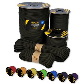 EdcX Paracord 4mm, 35+ Solid Colors (10m, 15m, 30m, 50m, 100m, 300m) | Ideal for Crafting, DIY, Camping, Survival, Outdoor | 100% Nylon Rope 4mm | Tactical Cord 550 Type III (Army Green, 15 m)