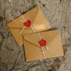 Envelopes with Drawstring Closure, 10 Pieces, White x Heart, 6.3