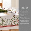 Winter Holiday Berry Christmas Fabric Tablecloth, Multi, 60"x144"