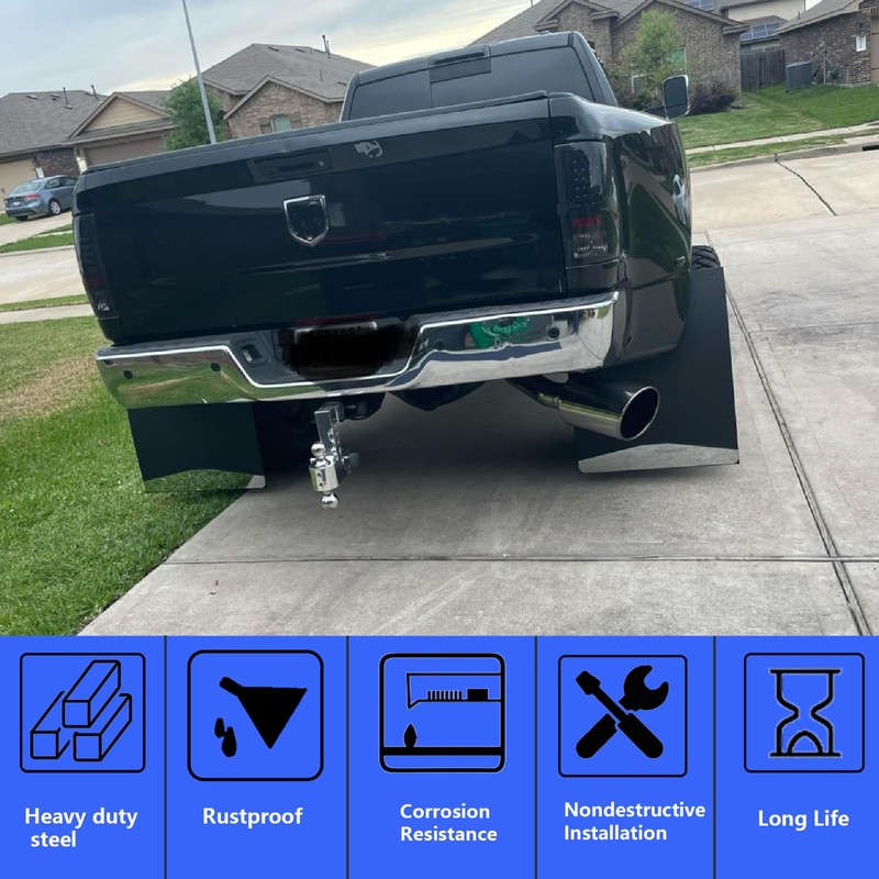ANAQA Pair 24" Stainless Steel Mud Flap Weights and Backing